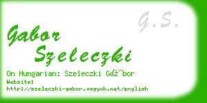 gabor szeleczki business card